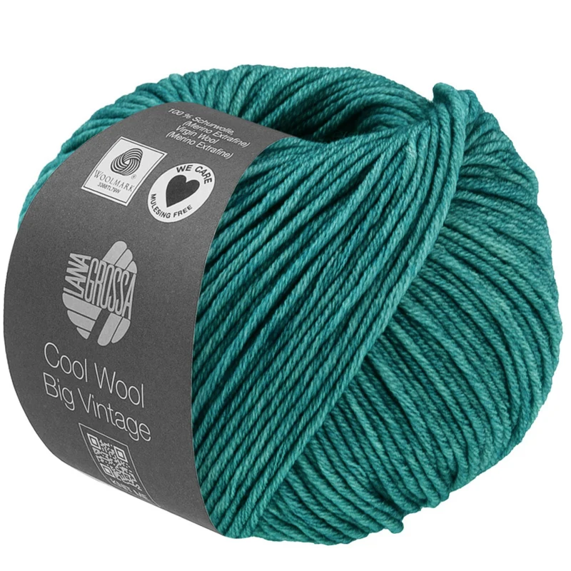 Lana Grossa Cool Wool Big Vintage 98 Verde petróleo