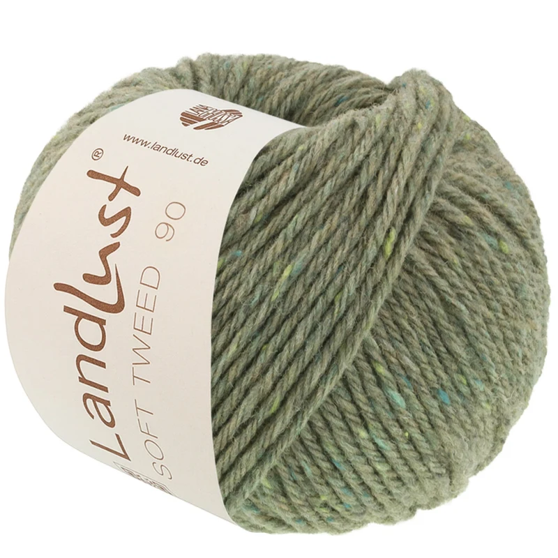Lana Grossa Landlust Soft Tweed 90 35 Verde salvia jaspeado