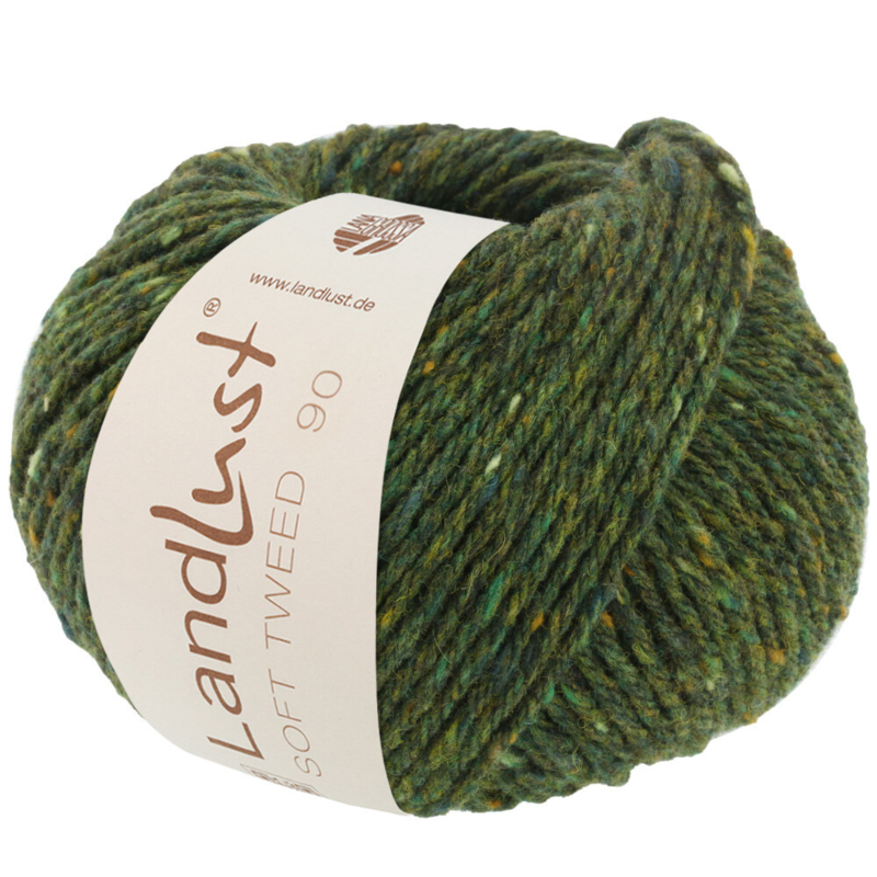 Lana Grossa Landlust Soft Tweed 90 07 Verde oscuro jaspeado