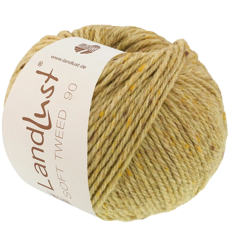 Lana Grossa Landlust Soft Tweed 90 34 Beige verdoso jaspeado