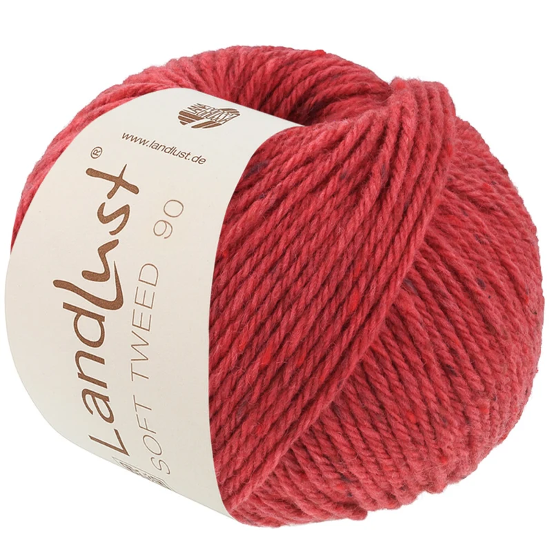 Lana Grossa Landlust Soft Tweed 90 32 Rojo fresa jaspeado