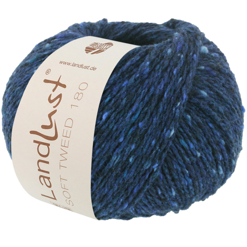 Lana Grossa Landlust Soft Tweed 180 114 Azul oscuroro jaspeado