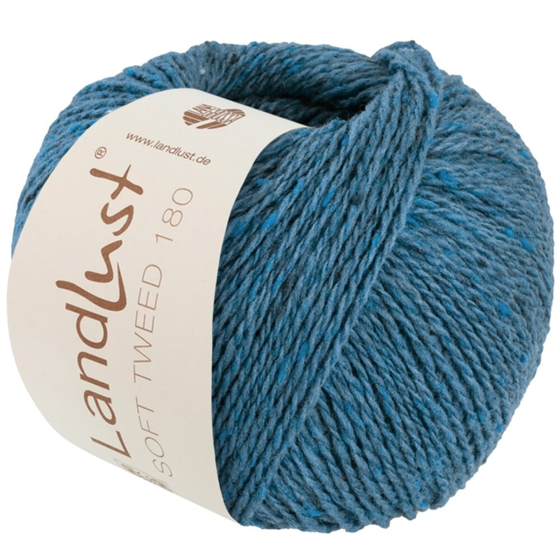 Lana Grossa Landlust Soft Tweed 180 129 Azul turquesa jaspeado