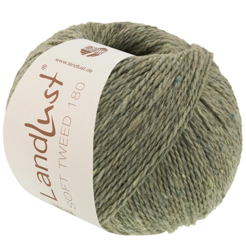 Lana Grossa Landlust Soft Tweed 180 135 Verde salvia jaspeado