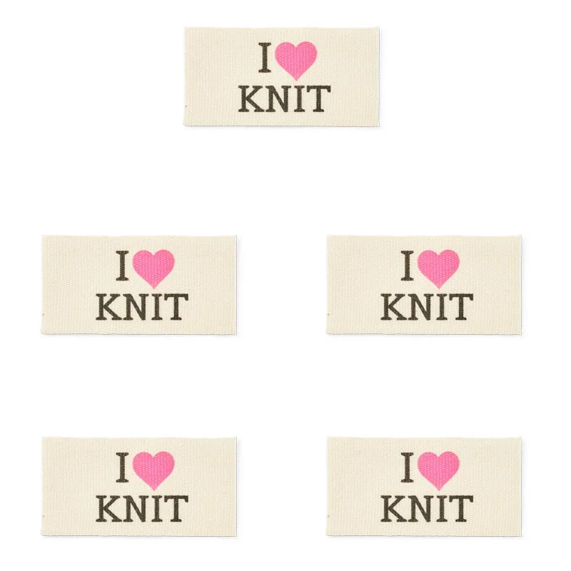 LindeHobby I Love Knit Label (4 cm x 2 cm)