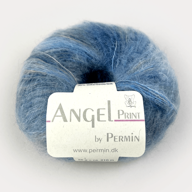 Permin Angel print 58 Dorado/Azul