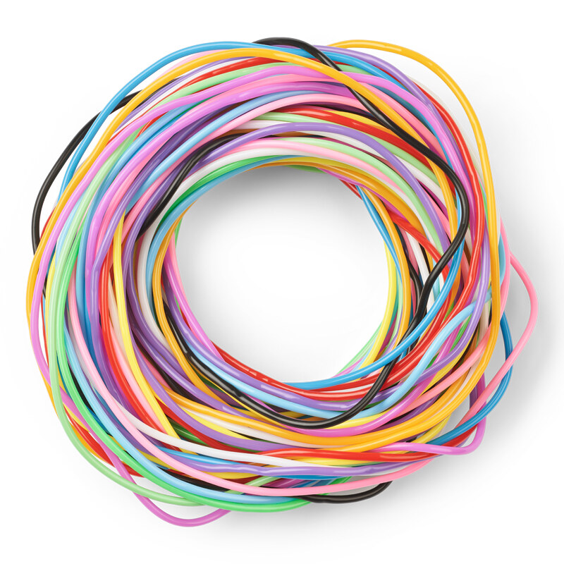 HobbyArts Cables para Puntos, Varios Colores, 2 mm, 300 cm, 12 piezas