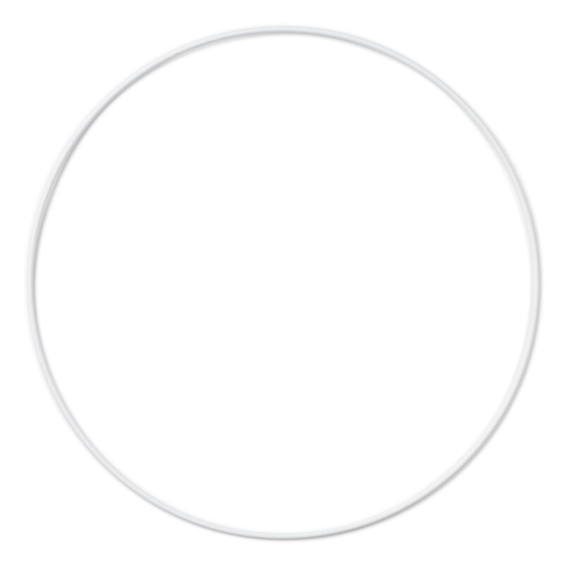 HobbyArts Anillo de Metal para Móviles y Atrapasueños, Blanco, 1 pc 25 cm