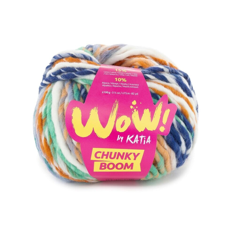 Katia Wow Chunky Boom 307 Azul-turquesa-naranja