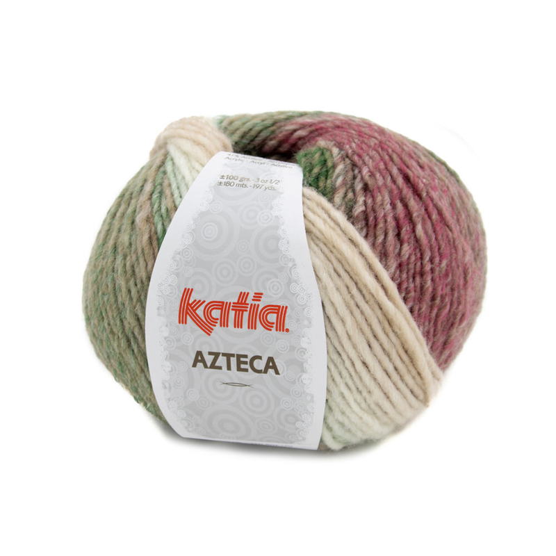 Katia Azteca 75 Ecru-verde-rosa-marrón