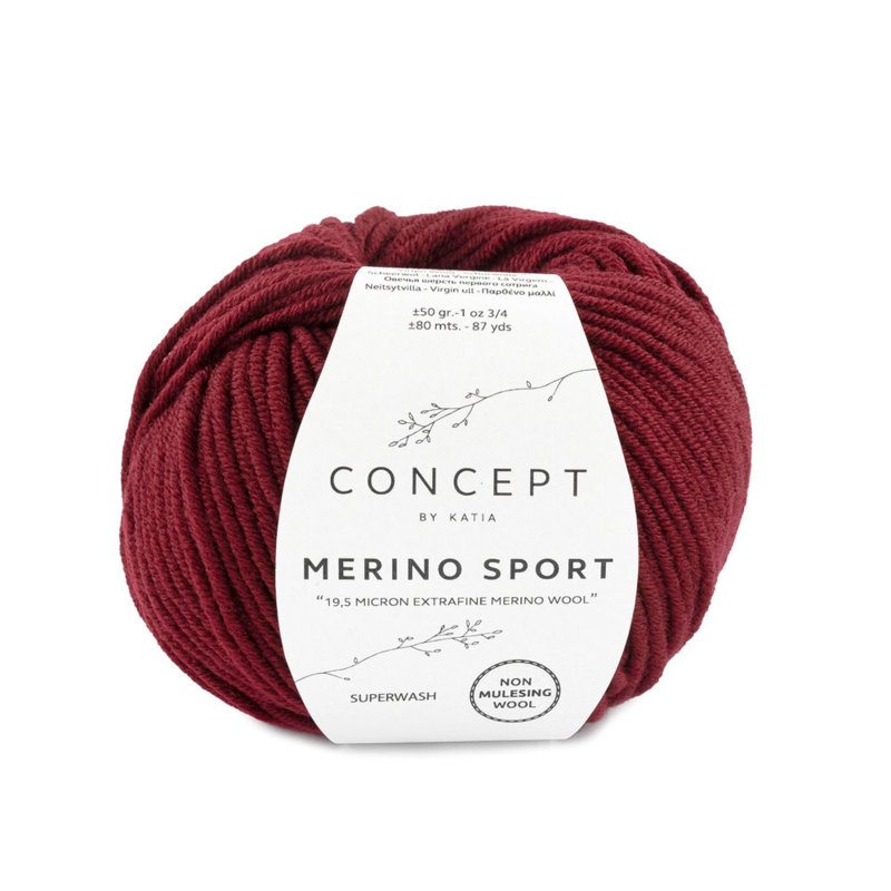 Katia Concept Merino Sport 022 Burdeos oscuro