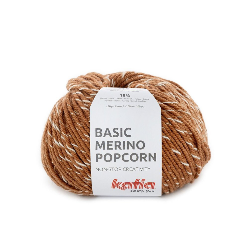 Katia Basic Merino Popcorn 106 Cobre-blanco