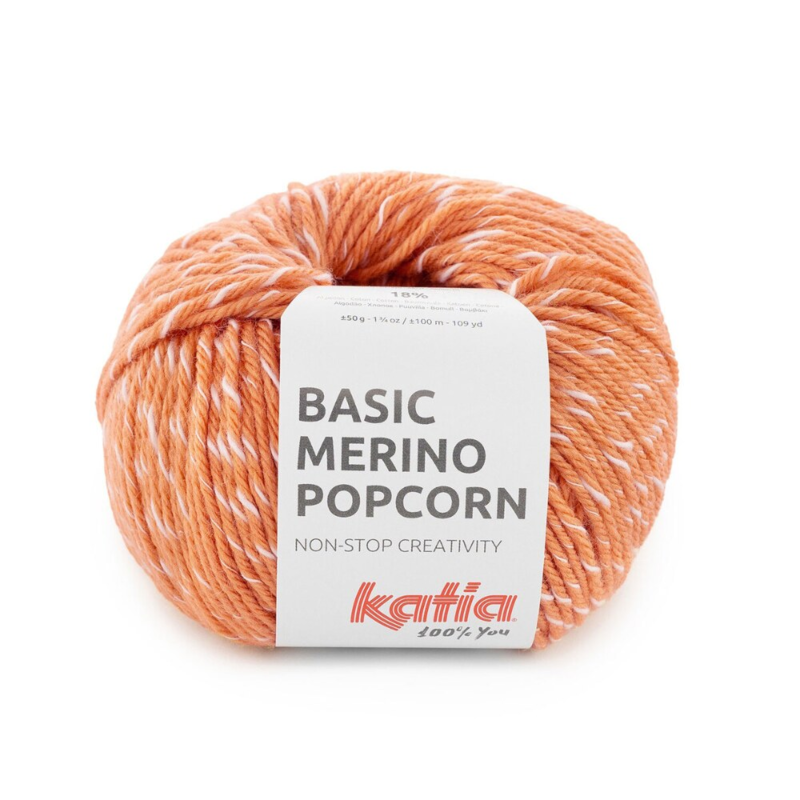 Katia Basic Merino Popcorn 110 Melocotón-blanco