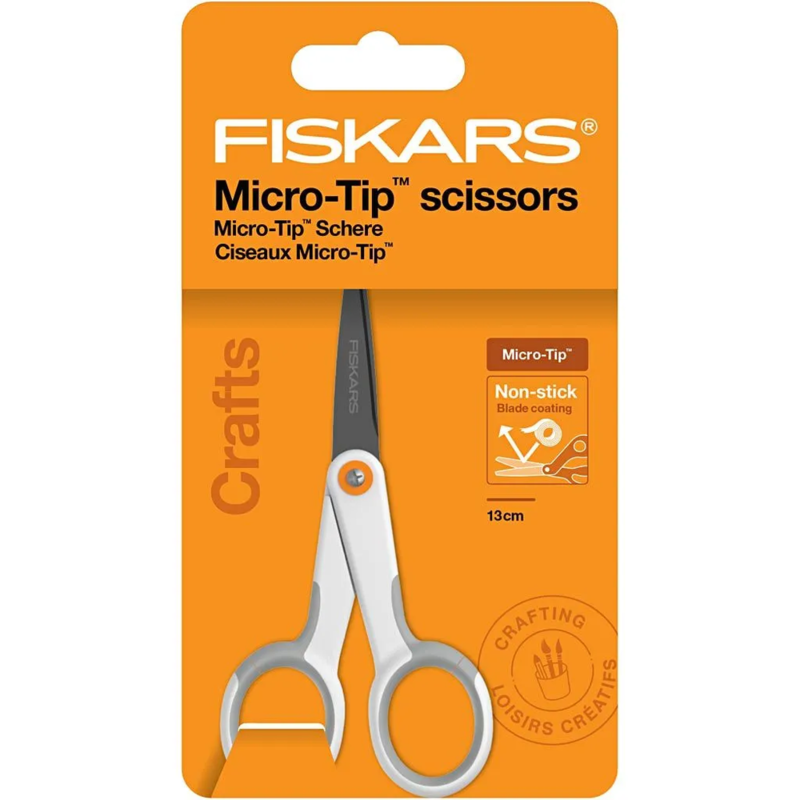 Tijera Fiskars Micro-Tip™ antiadherente (13 cm)