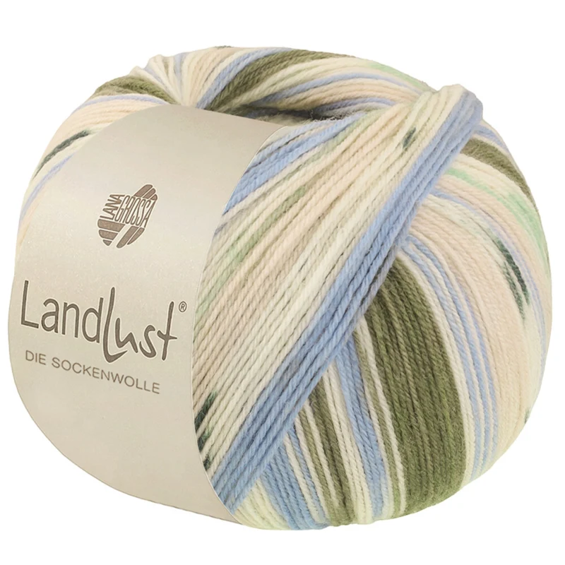 Lana Grossa Landlust Die Sockenwolle 722 Verde bosque/Crudo/Azul cielo/Beige claro/Jade