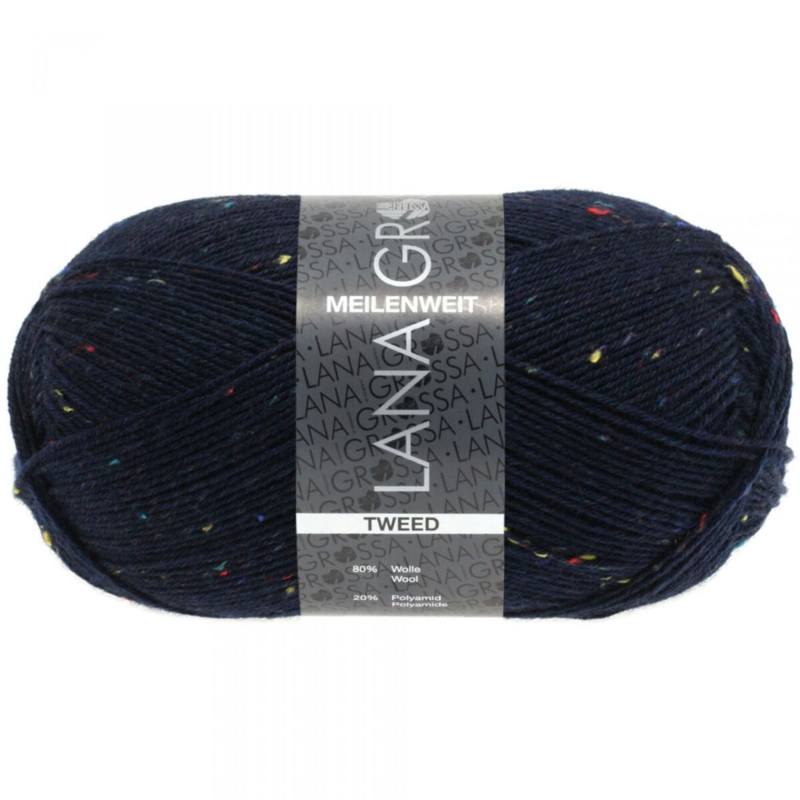 Lana Grossa Meilenweit 100 Tweed 112 Azul noche