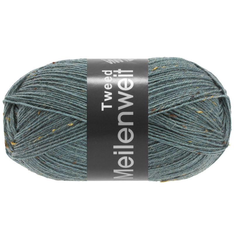 Lana Grossa Meilenweit 100 Tweed 166 Verde gris oscuro