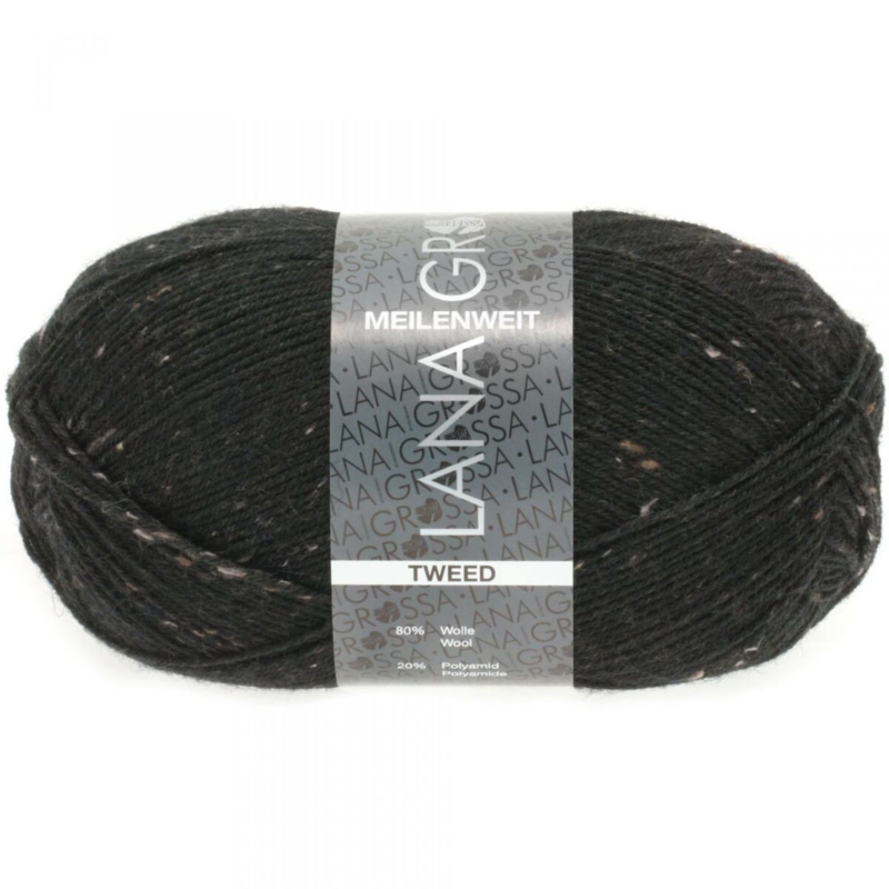 Lana Grossa Meilenweit 100 Tweed 126 Negro