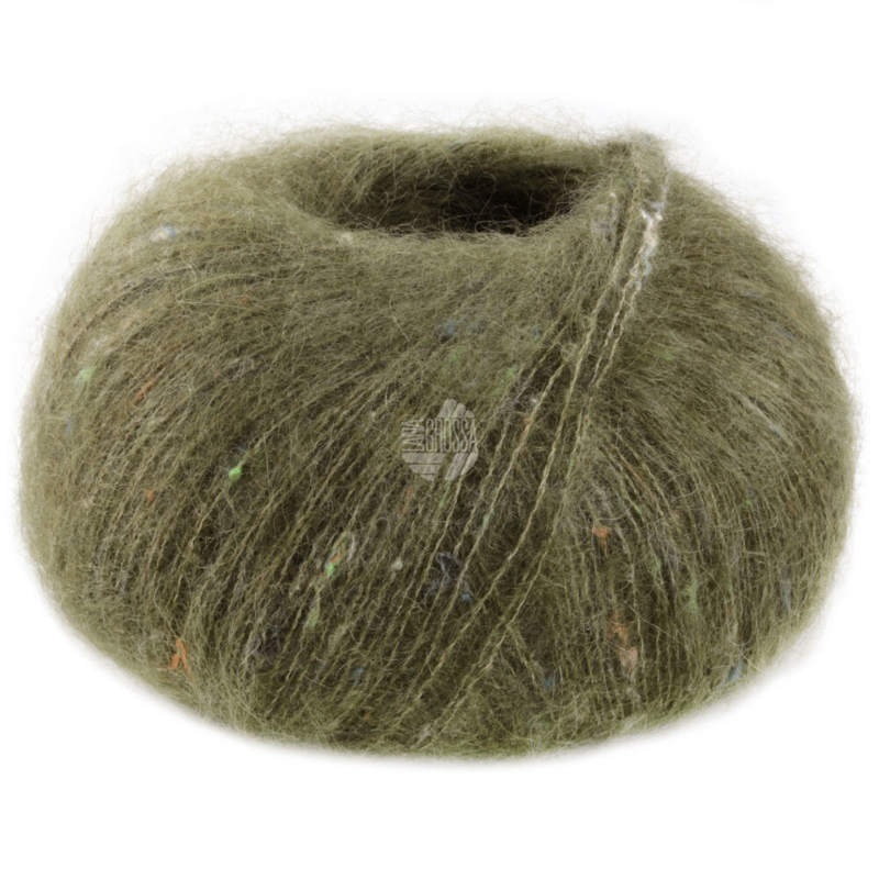 Lana Grossa Natural Superkid Tweed 616 Verde oliva