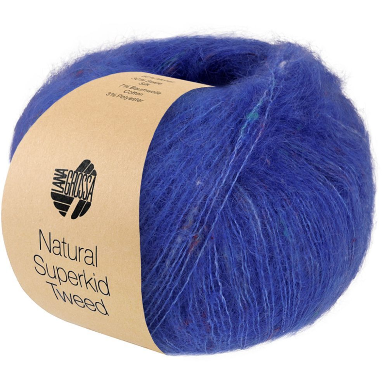 Lana Grossa Natural Superkid Tweed 635 Azul tinta