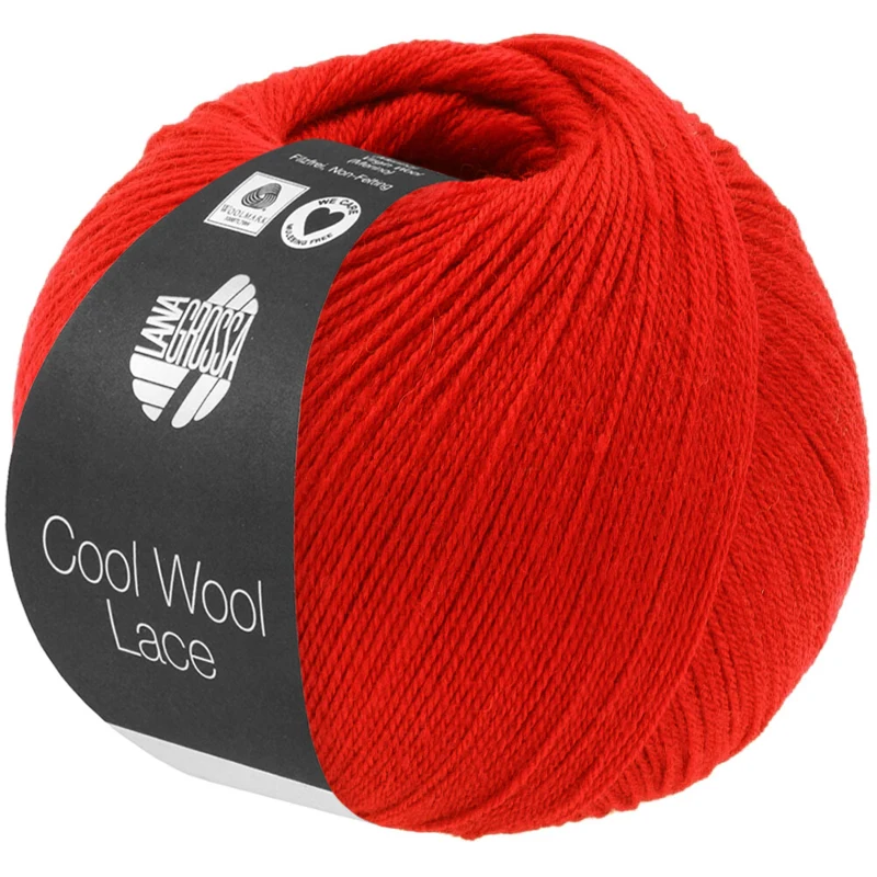 Lana Grossa Cool Wool Lace 68 Rojo brillante