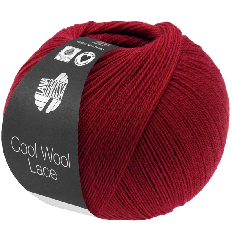 Lana Grossa Cool Wool Lace 61 Rojo vino