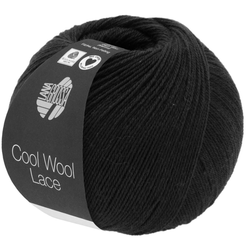 Lana Grossa Cool Wool Lace 24 Negro