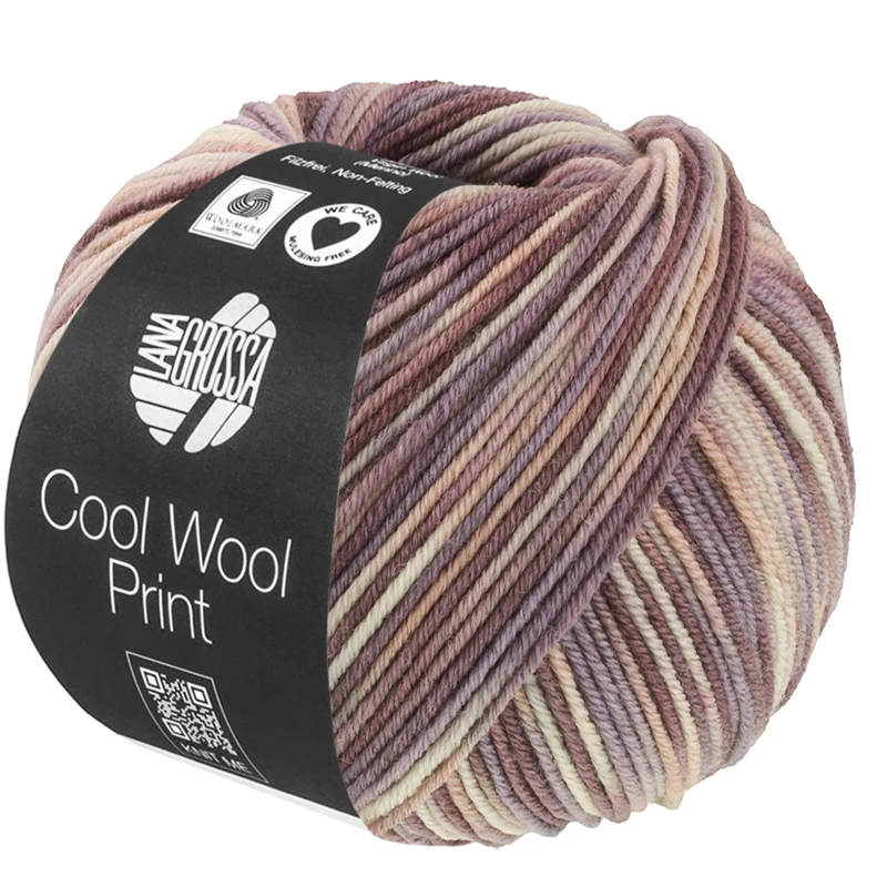 Lana Grossa Cool Wool Print 845 Greige/Beige/Malva/Taupe/Marrón grisáceo