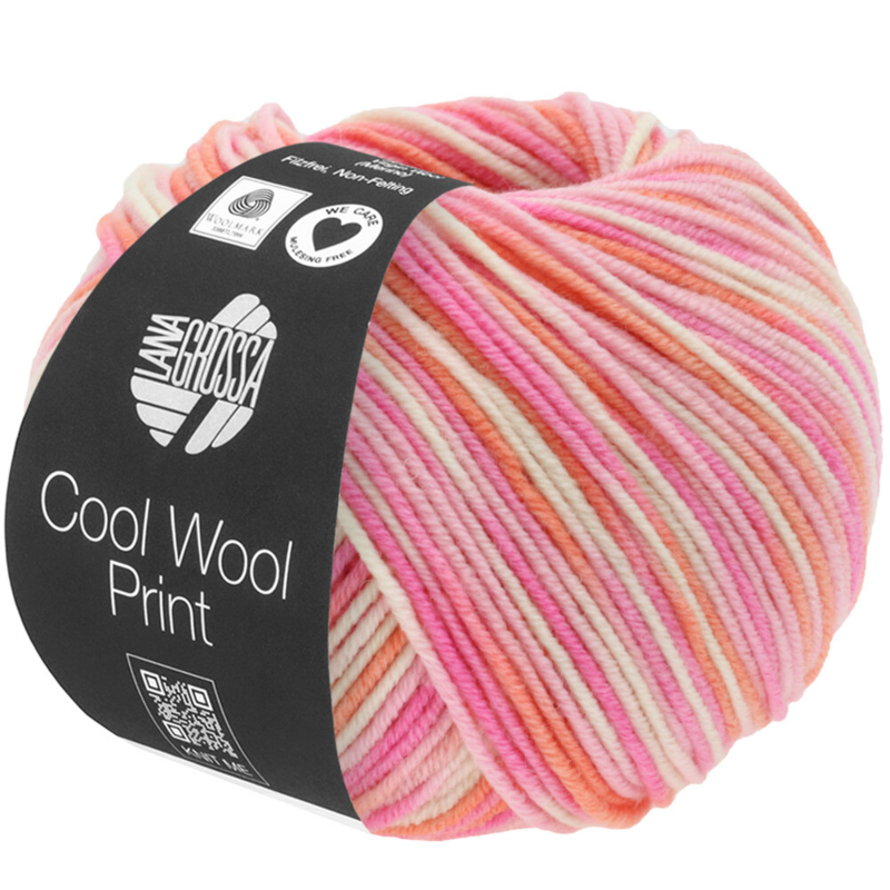 Lana Grossa Cool Wool Print 726 Rosa/Rosa/Coral/Ecru