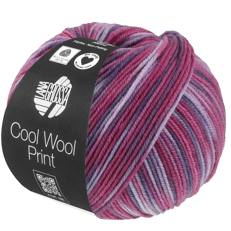 Lana Grossa Cool Wool Print 841 Violeta/Fucsia oscuro/Rojo violeta