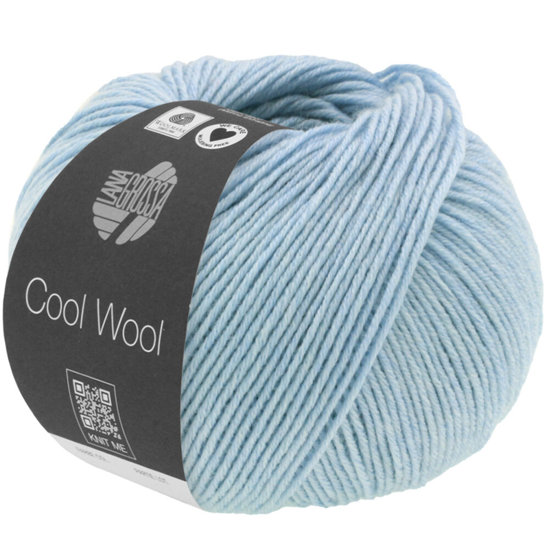 Lana Grossa Cool Wool Mélange 1420 Azul claro jaspeado