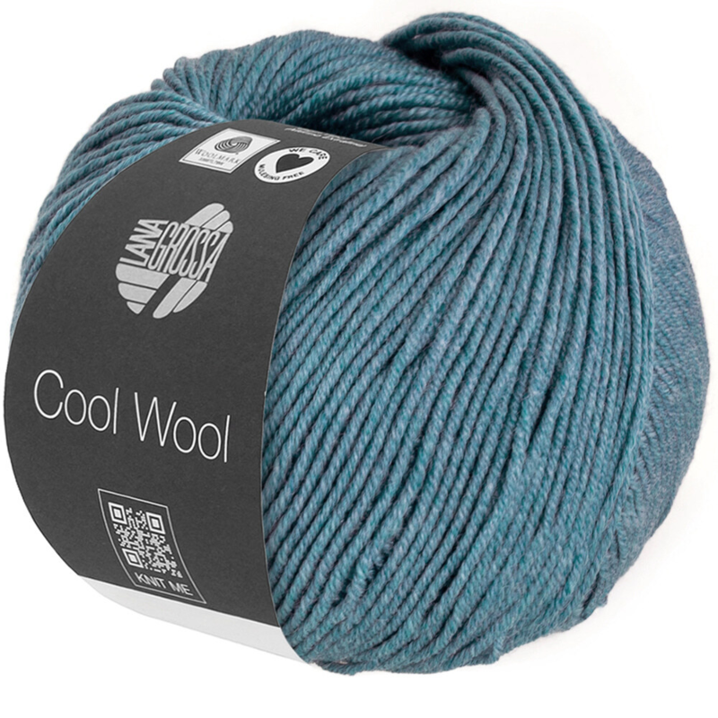 Lana Grossa Cool Wool Mélange 1433 Azul paloma jaspeado