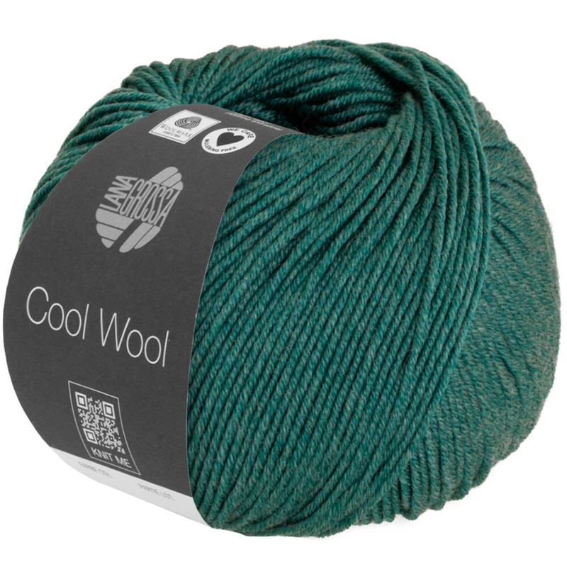 Lana Grossa Cool Wool Mélange 1425 Verde oscuro jaspeado