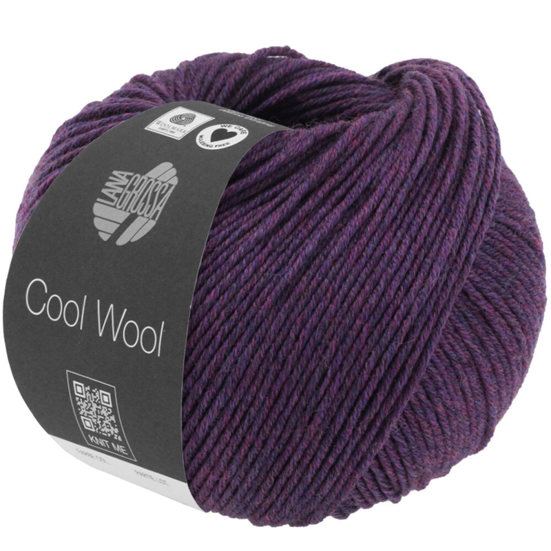 Lana Grossa Cool Wool Mélange 1403 Violeta oscuro jaspeado