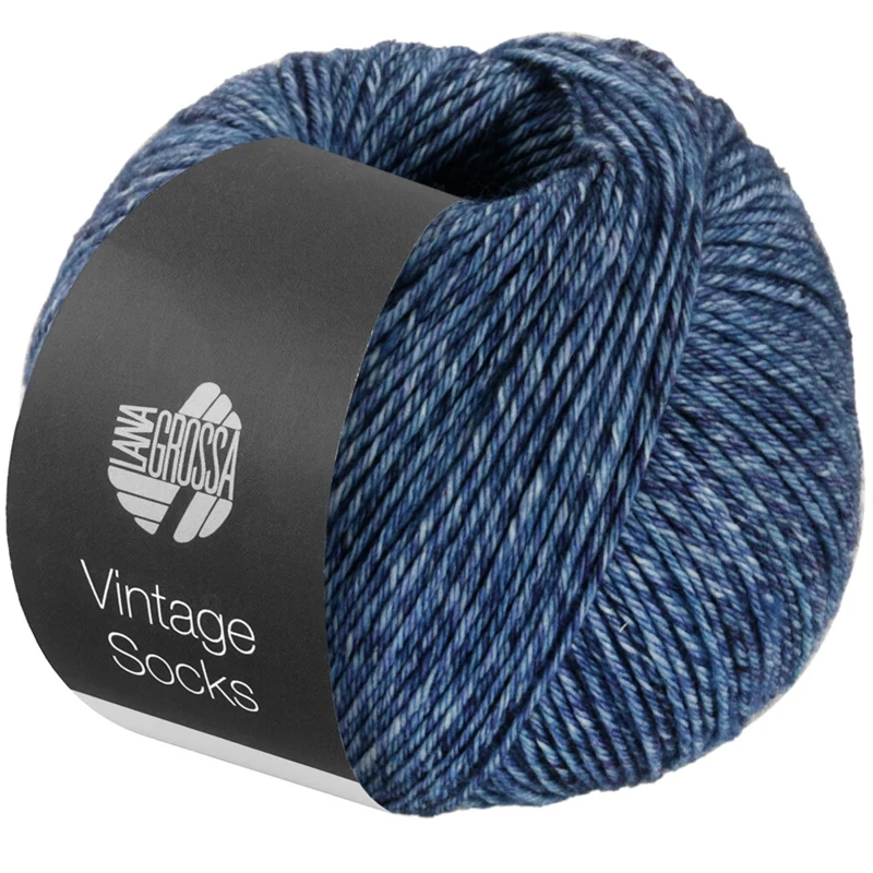 Lana Grossa Vintage Socks 1005 Vaqueros/gris azul/azul oscuro jaspeado
