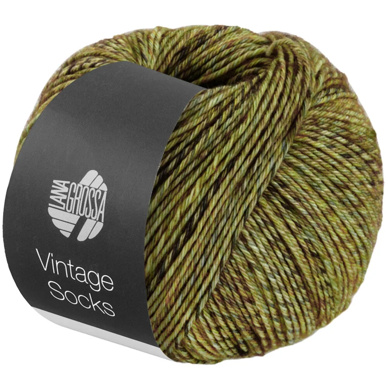 Lana Grossa Vintage Socks 1002 Verde mayo/verde manzana/verde oscuro jaspeado