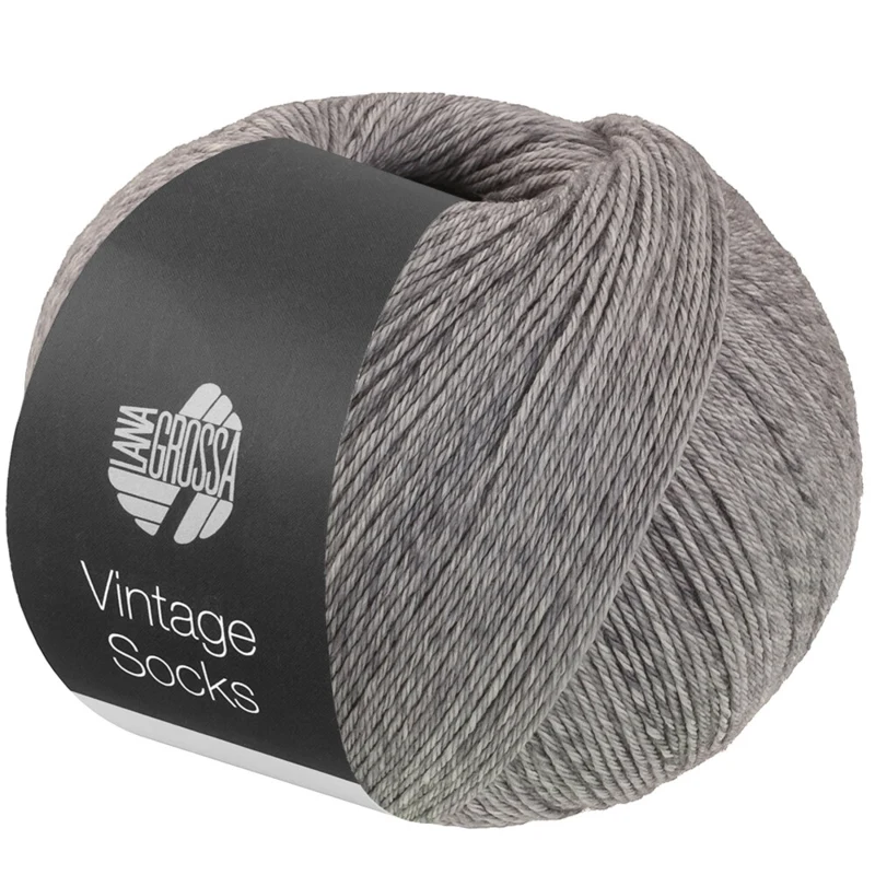 Lana Grossa Vintage Socks 1020 Gris claro/gris oscuro jaspeado