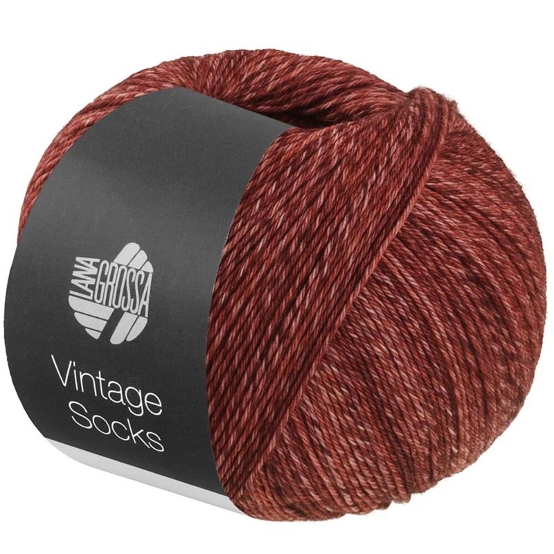 Lana Grossa Vintage Socks 1023 Terracota/marrón rojizo jaspeado