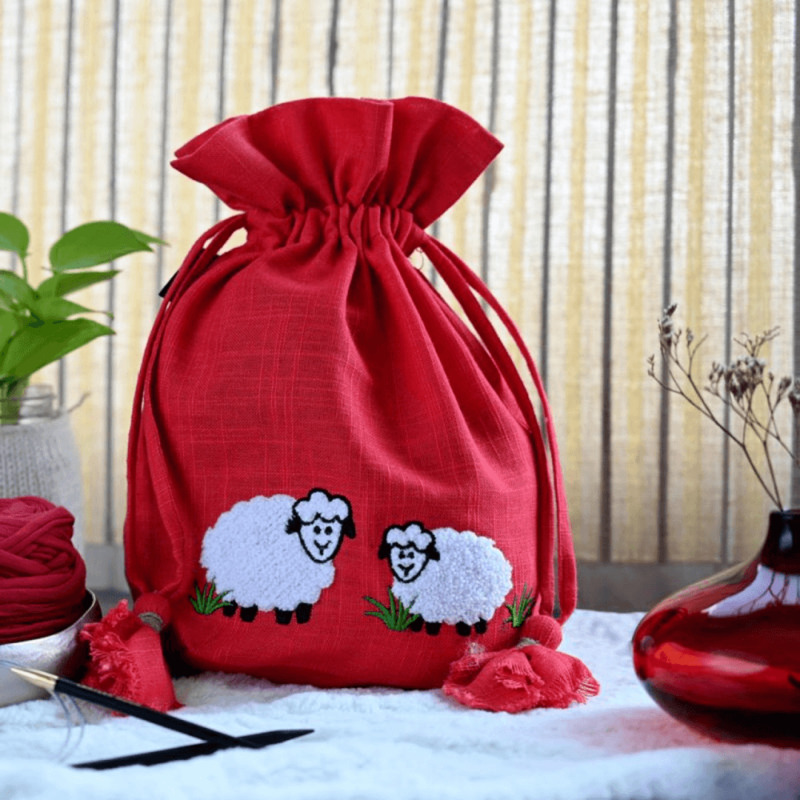 Lantern Moon Meadow Bolsa con cordón Rojo