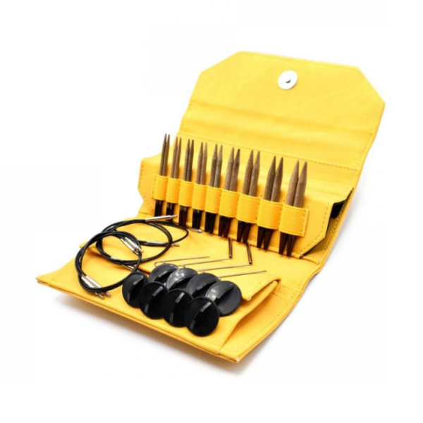 LYKKE Juegos de Agujas Intercambiables Circulares Umber, Amarillo, 9 cm