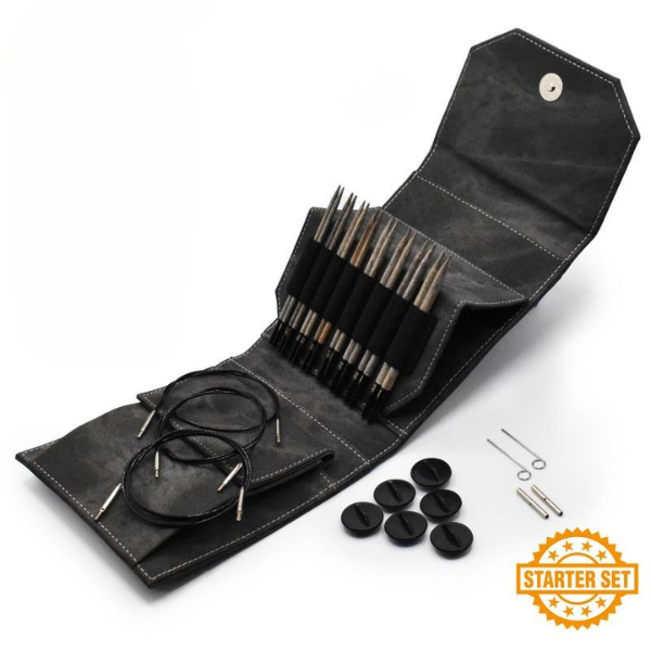 LYKKE Juegos de Agujas Intercambiables Circulares Driftwood, Starter Set, Gris, 13 cm