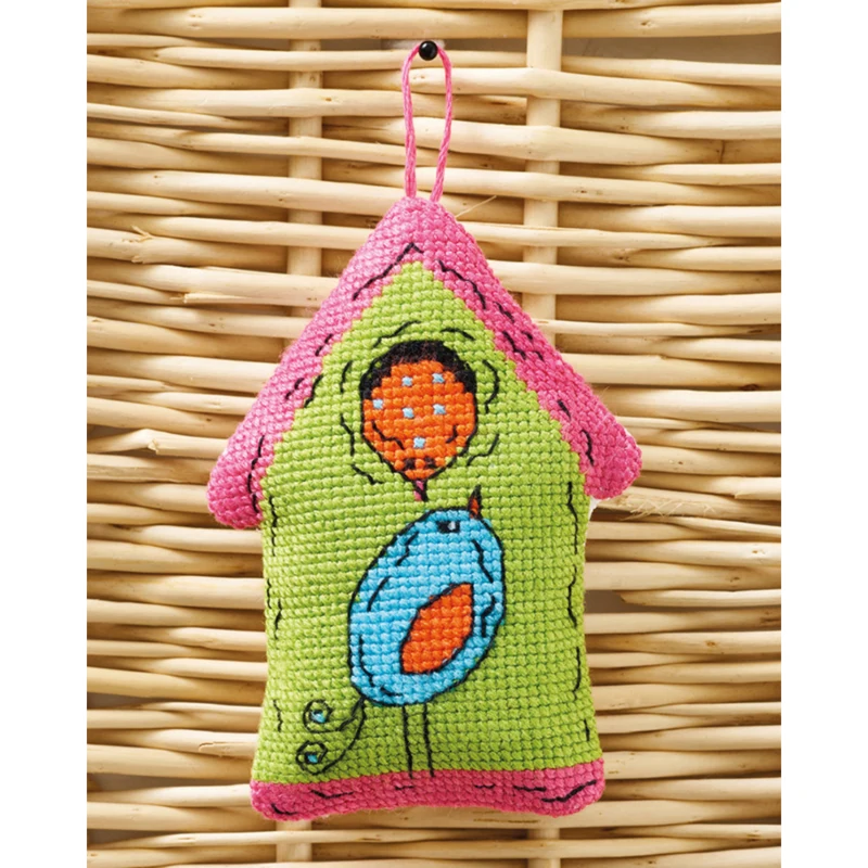 Casa para pájaros verde 2 pájaros 7 x 9 cm