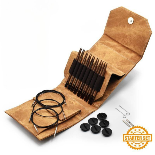 LYKKE Juegos de Agujas Circulares Intercambiables Umber, Starter Set, Tan, 13 cm