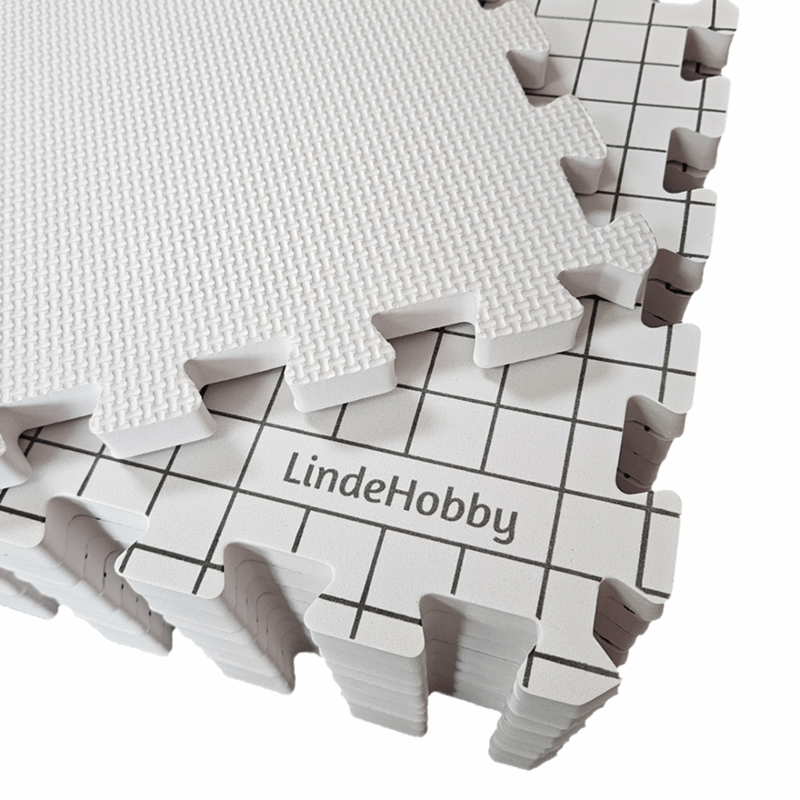 LindeHobby Alfombrillas de Blocking en Bolsa de Fieltro con 100 Alfileres en T, Blanco