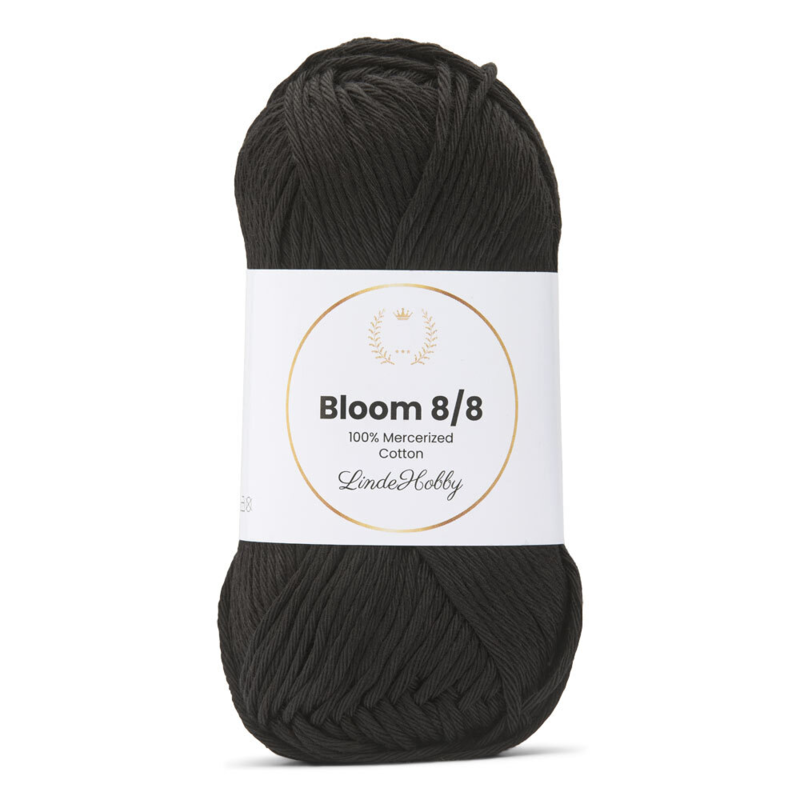 LindeHobby Bloom 8/8 Mercerized Cotton 01 Negro