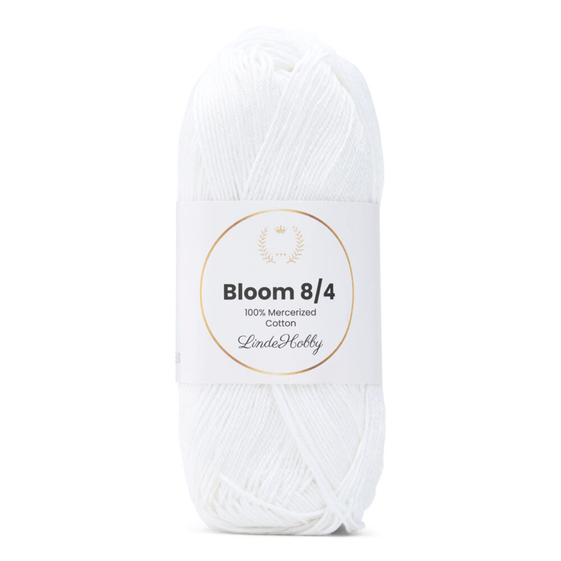 LindeHobby Bloom 8/4 Mercerized Cotton 02 Blanco
