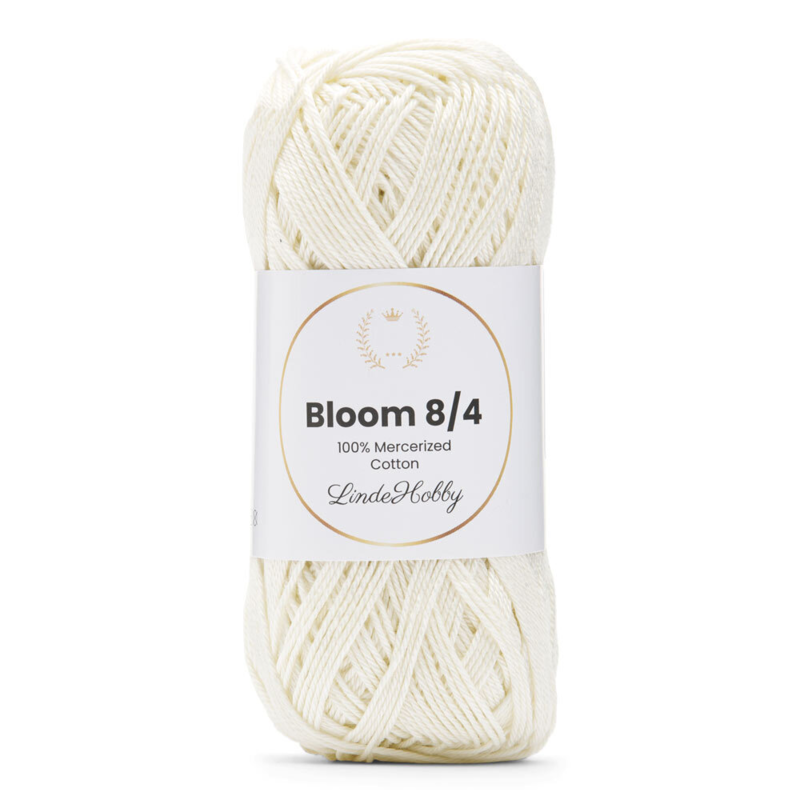 LindeHobby Bloom 8/4 Mercerized Cotton 30 Bianco natural