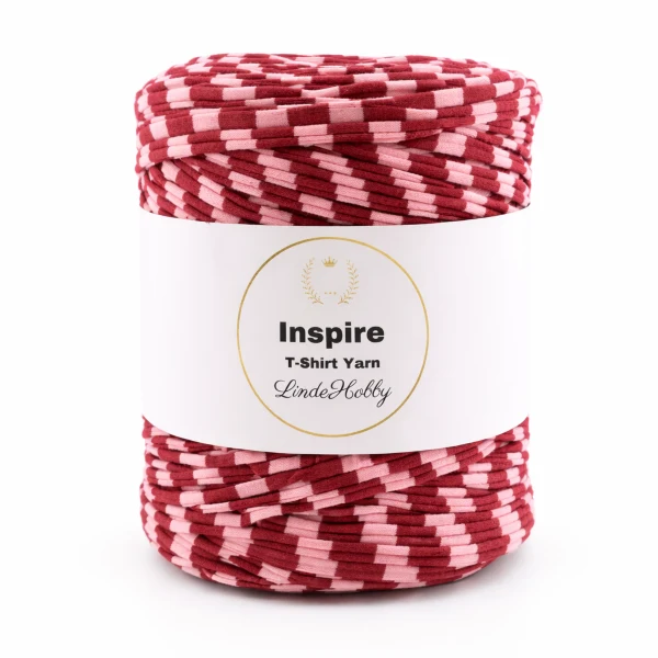 LindeHobby Inspire Print 37 Rosa claro con rayas burdeos