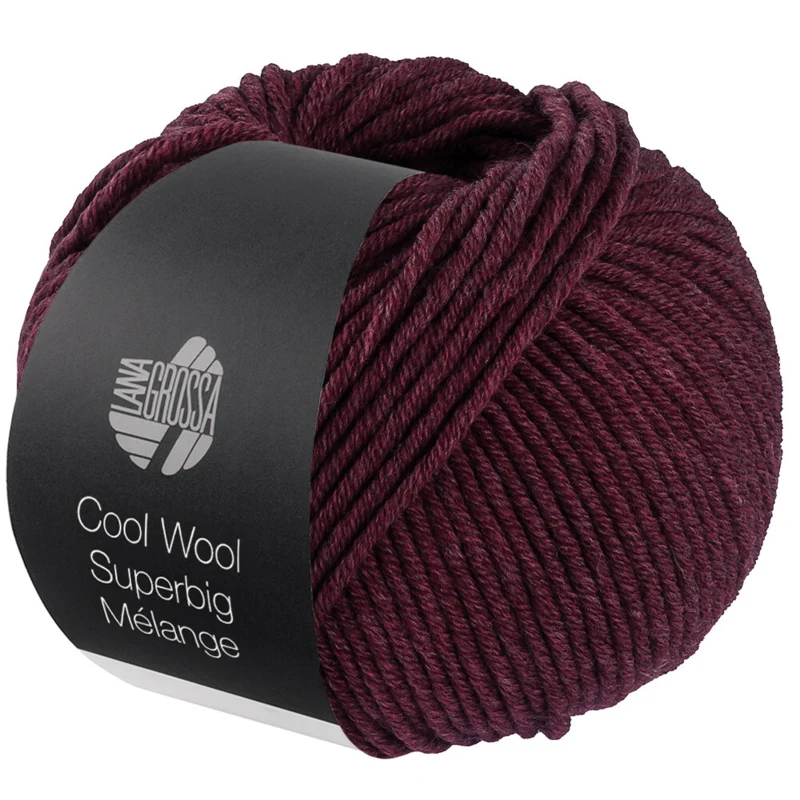 Lana Grossa Cool Wool Superbig 221 Negro rojo jaspeado