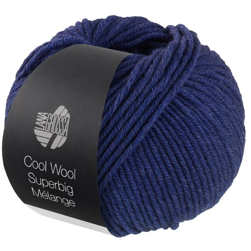 Lana Grossa Cool Wool Superbig 208 Azul oscuro jaspeado